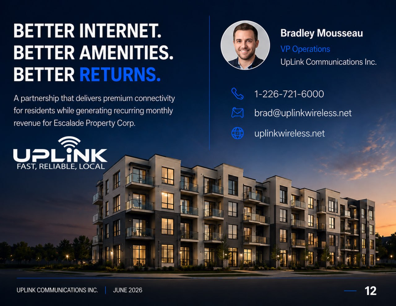 Escalade Property Corp rooftop partnership presentation slide 12